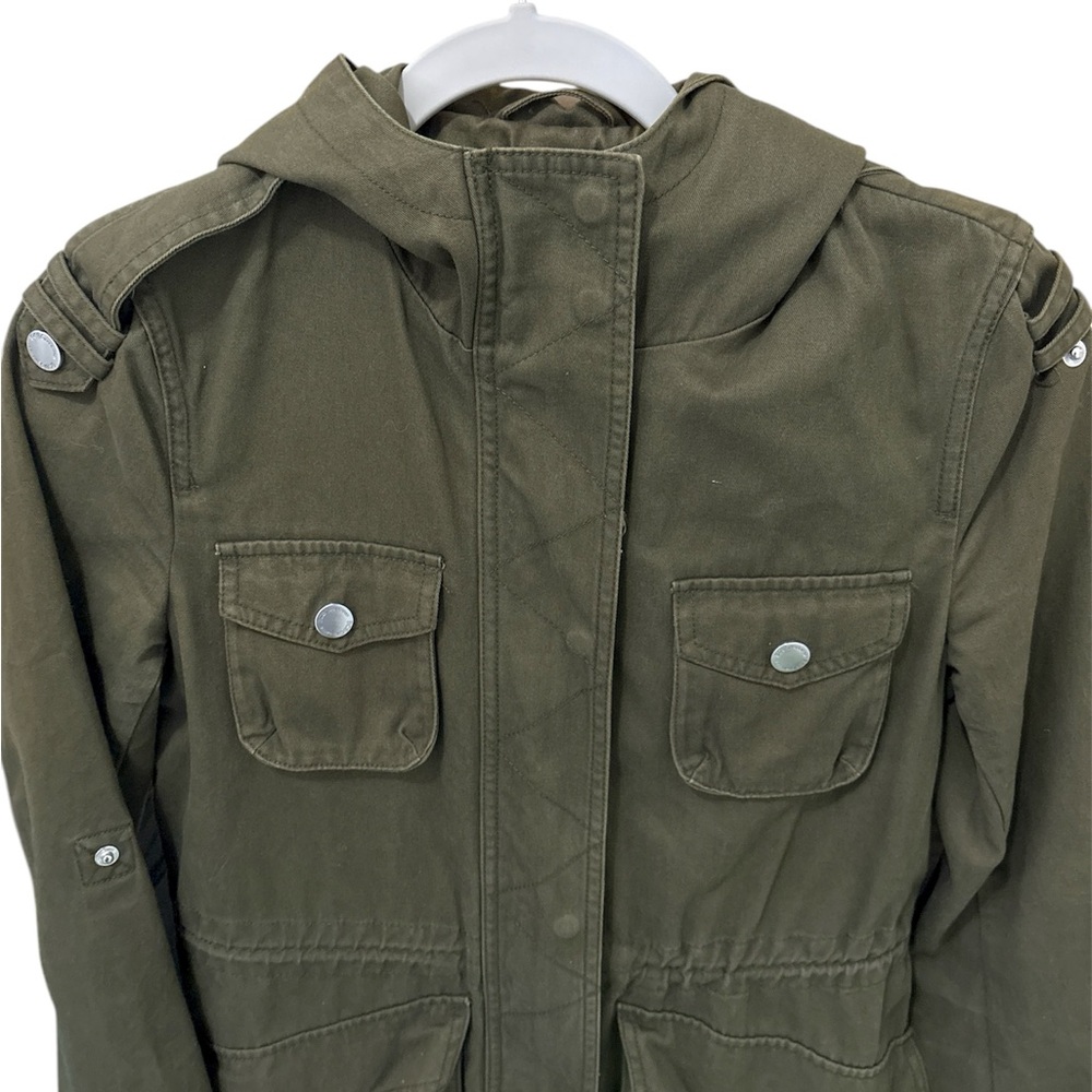 BCBGenration Hooded Utility Packable Lightweight Army Green Jacket Size XS - Picture 3 of 13
